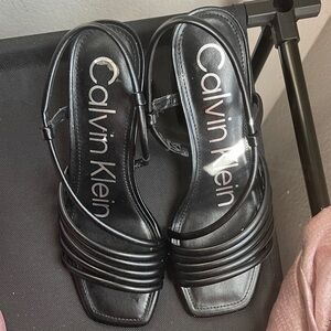 Calvin Klein Black Strappy Heels